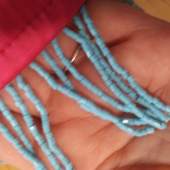 Mica pink dress beads beaded fringe  Made in the USA barbiecore - Picture 5 of 15